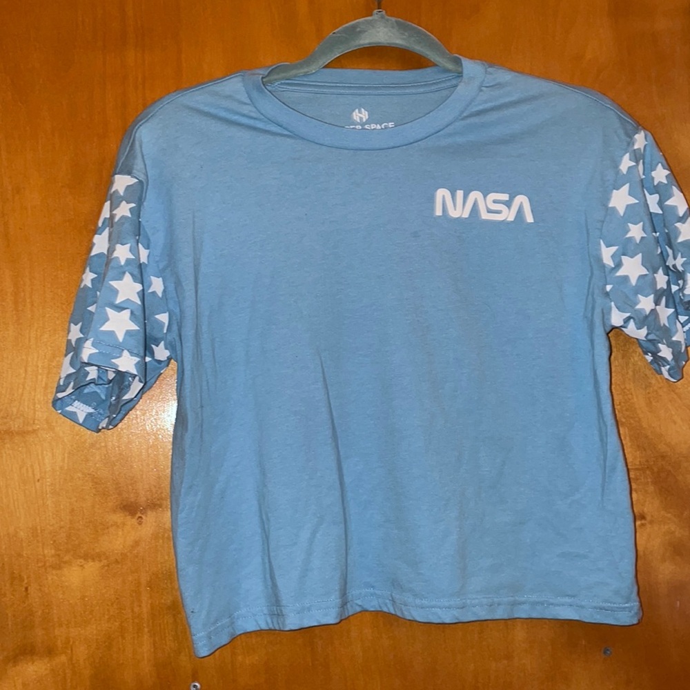 Baby blue short sleeve NASA T shirt